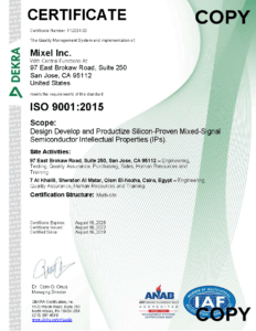 Mixel ISO 9001 Certification